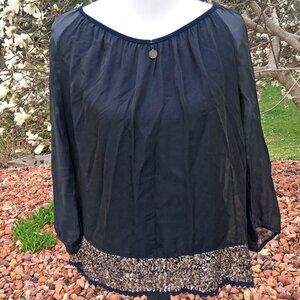 M&G Black and Gold Sequin Blouse